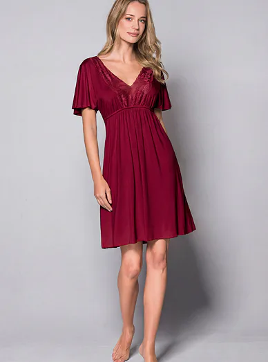 Noční košile ve vínové barvě - vínová