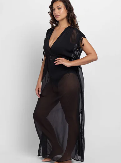 Dorina dámský dlouhý kaftan černý - černá