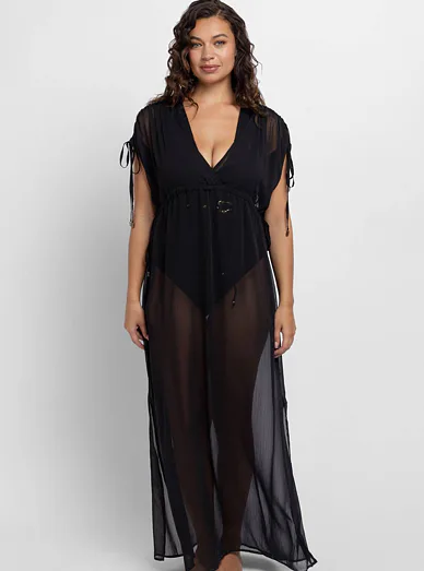 Dorina dámský dlouhý kaftan černý - černá