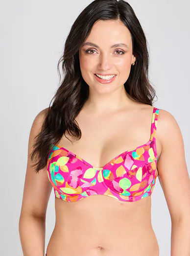 Triola T-Fit vyztužená plavková podprsenka růžová 82277 - tmavá růžová