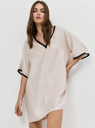 Aruelle lehké šaty přes plavky béžové - Písková