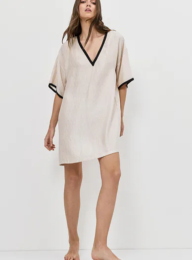 Aruelle lehké šaty přes plavky béžové - Písková