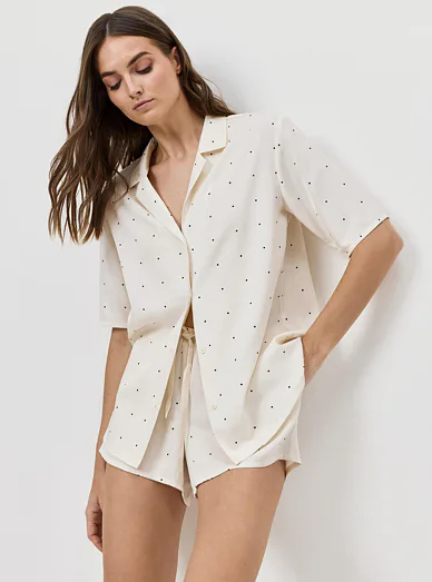 Aruelle dámské pyžamo s puntíky krémové - krémová