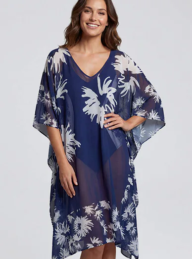 Deidad dámský plážový kaftan modrý - Tmavě modrá