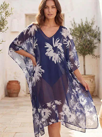 Deidad dámský plážový kaftan modrý - Tmavě modrá