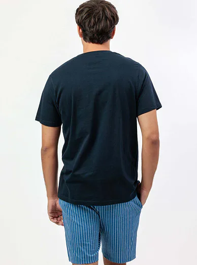 Admas pánské bavlněné pyžamo modré - tmavě modrá