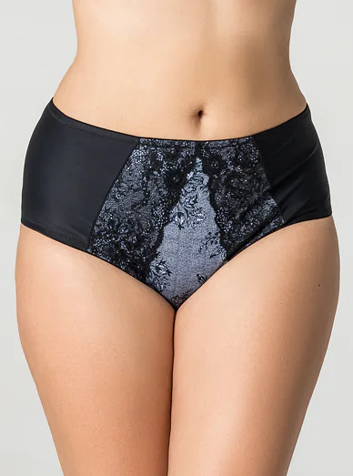 Triola kalhotky s vysokým pasem černobílé 32777 - černo-bílá