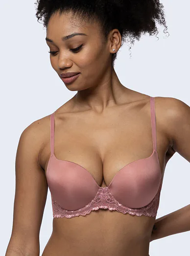 Dorina hladká push up podprsenka starorůžová - starorůžová
