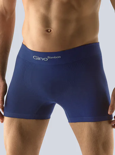 Gina pánské bambusové boxerky s delší nohavičkou tmavě modré - tmavě modrá