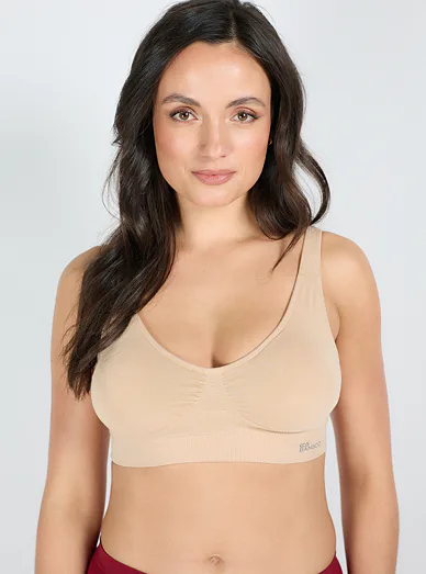 Gina sportovní bambusová podprsenka bez kostic tělová - tělová