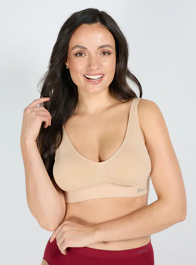 Gina sportovní bambusová podprsenka bez kostic tělová - tělová