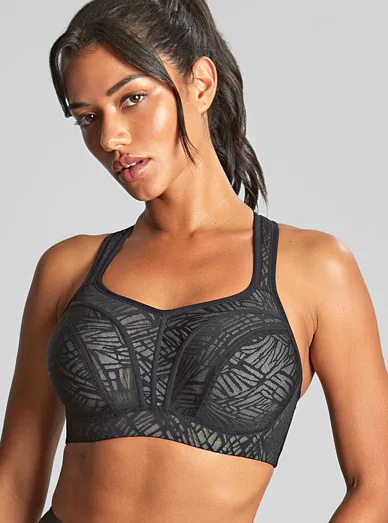 Panache sportovní podprsenka vyztužená s kosticí černá - černá