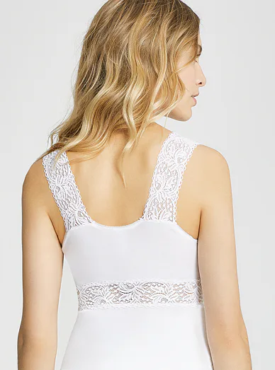 Con-ta dámské balvněné tílko s krajkou bílé - Bílá