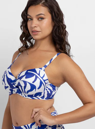 Dorina vyztužená plavková podprsenka s kosticemi modrá - Modro-bílá