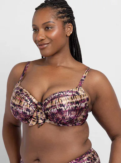 Dorina plavková vyztužená podprsenka s kosticí batikovaná - Batika