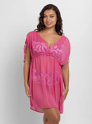 Dorina lehký kaftan růžový - růžová