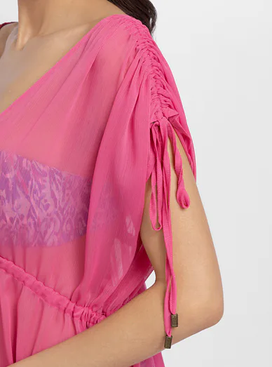Dorina lehký kaftan růžový - růžová