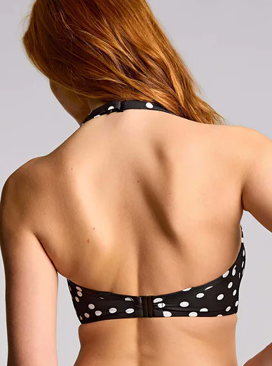 Panache vyztužená plavková balkonová podprsenka černá - černá s puntíky