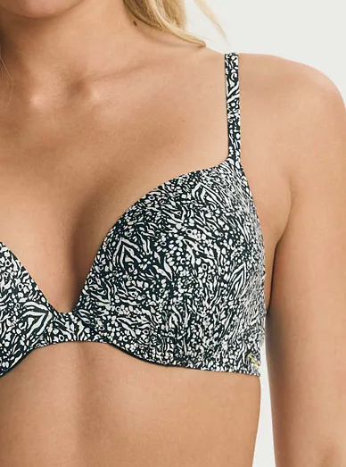 Esotiq vyztužená plavková push-up podprsenka černobílá - černá