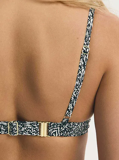 Esotiq vyztužená plavková push-up podprsenka černobílá - černá