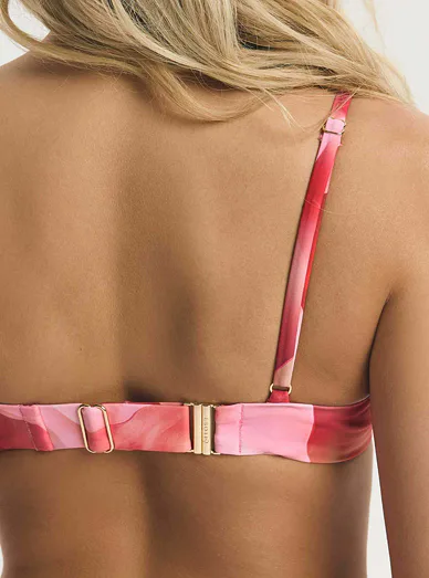 Esotiq nevyztužená plavková podprsenka s kosticemi červená - Červeno-růžová