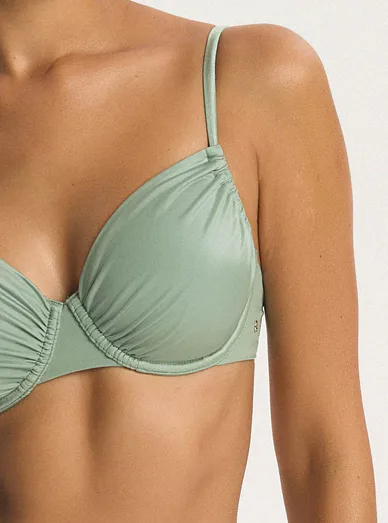 Esotiq nevyztužená plavková podprsenka s kosticemi zelená - Šalvějově zelená