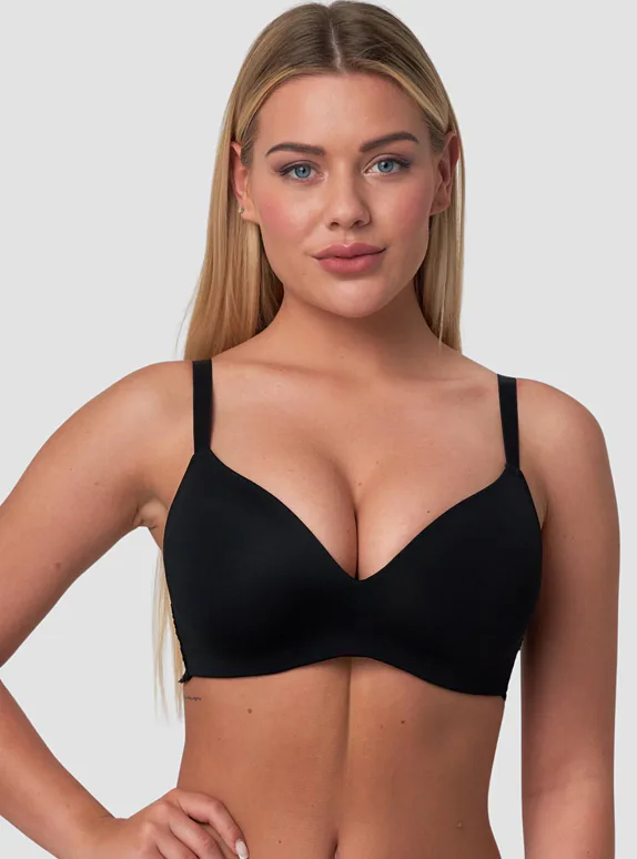 Sassa vyztužená podprsenka bez kostic černá - černá