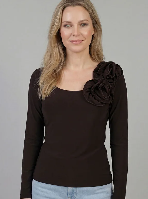 Kalimo viskózové tričko s dlouhým rukávem černé - černá