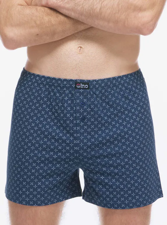 Gina pánské bavlněné trenýrky se vzorem - tmavě popelová