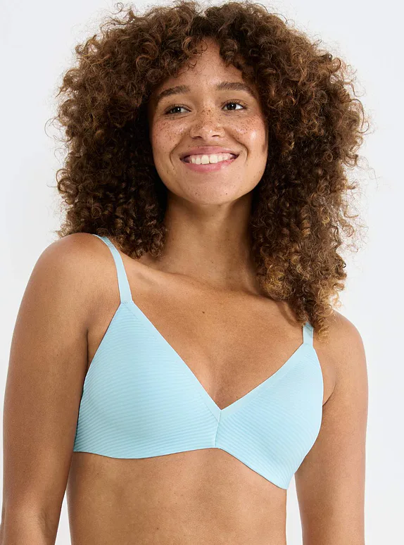 Sloggi podprsenka push-up braletka bez kostic modrá - pastelově modrá