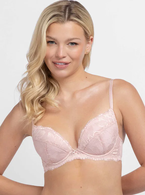 Dorina vyztužená podprsenka s kosticemi růžová - růžová