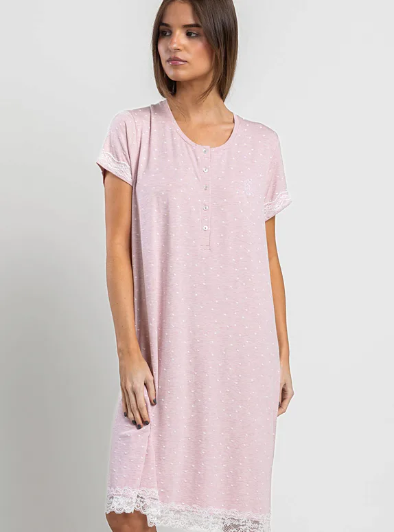 Admas viskózová noční košile růžová - růžová